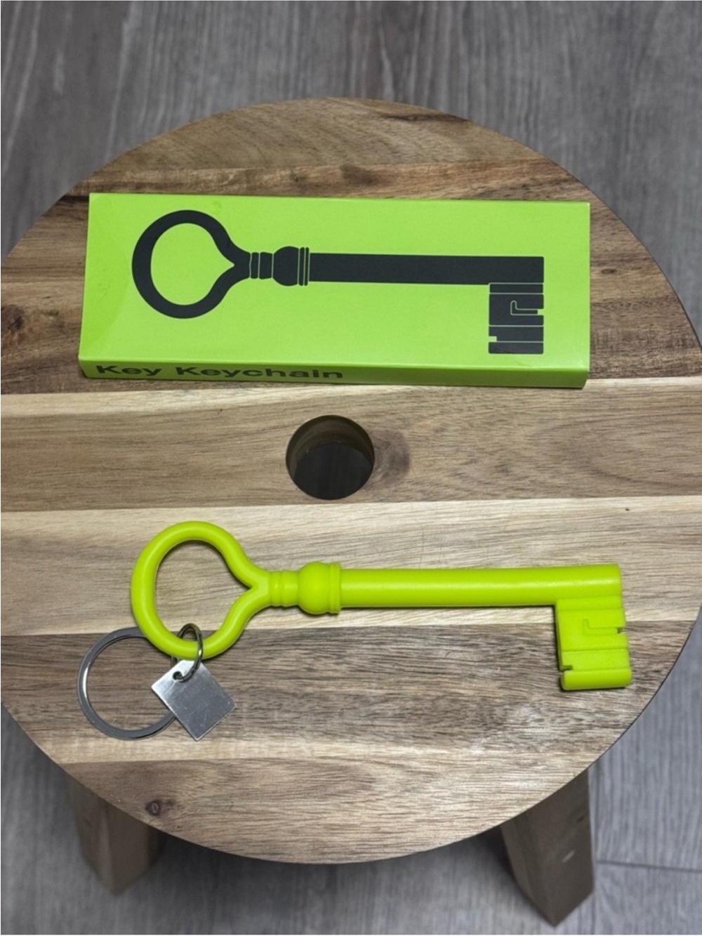 Areaware Neon Chartreuse Key Harry Allen Reality Silicone Keychain